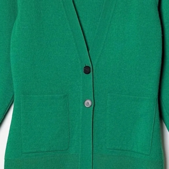 SANDRO Lucien Cardigan Sweater Wool Cashmere Button Up V Neck Kelly Green 0 - Picture 5 of 12